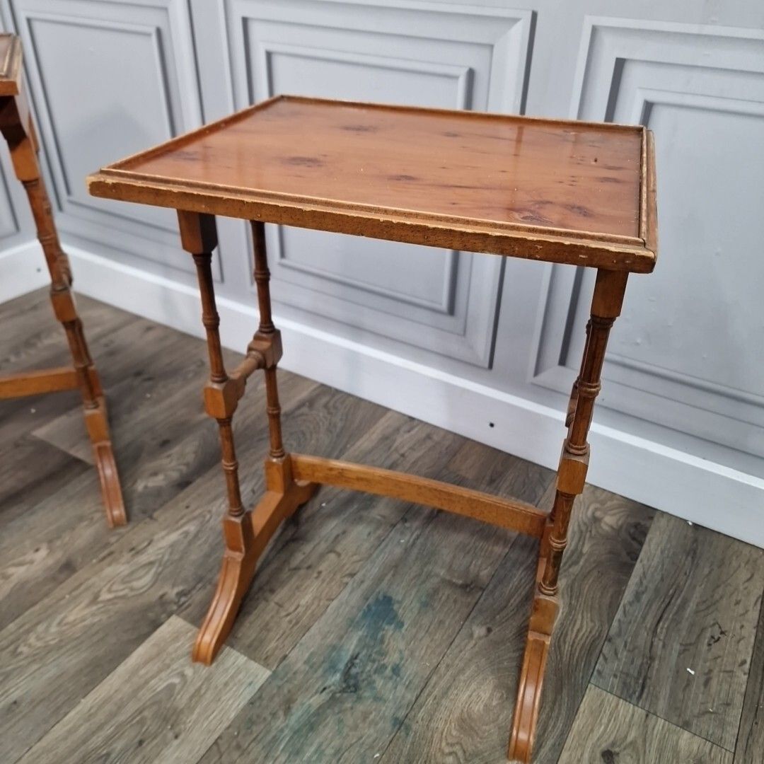 photo buy Antique Nest Of Tables Wooden Side Trio Veneer Top Liberty Georgian Style