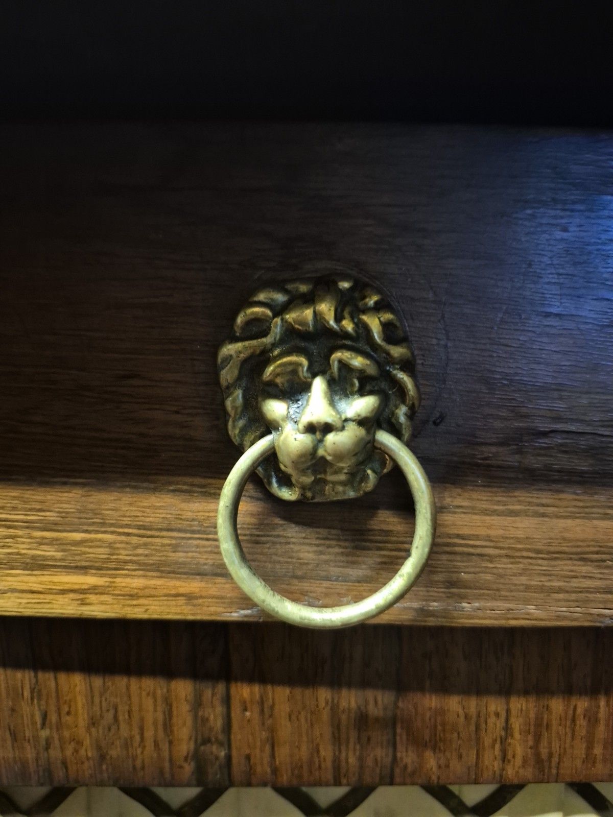 375.0 A Regency Rosewood Boho Credenza  Sideboard Circa Lions Head Brass Trellis C1820 photo