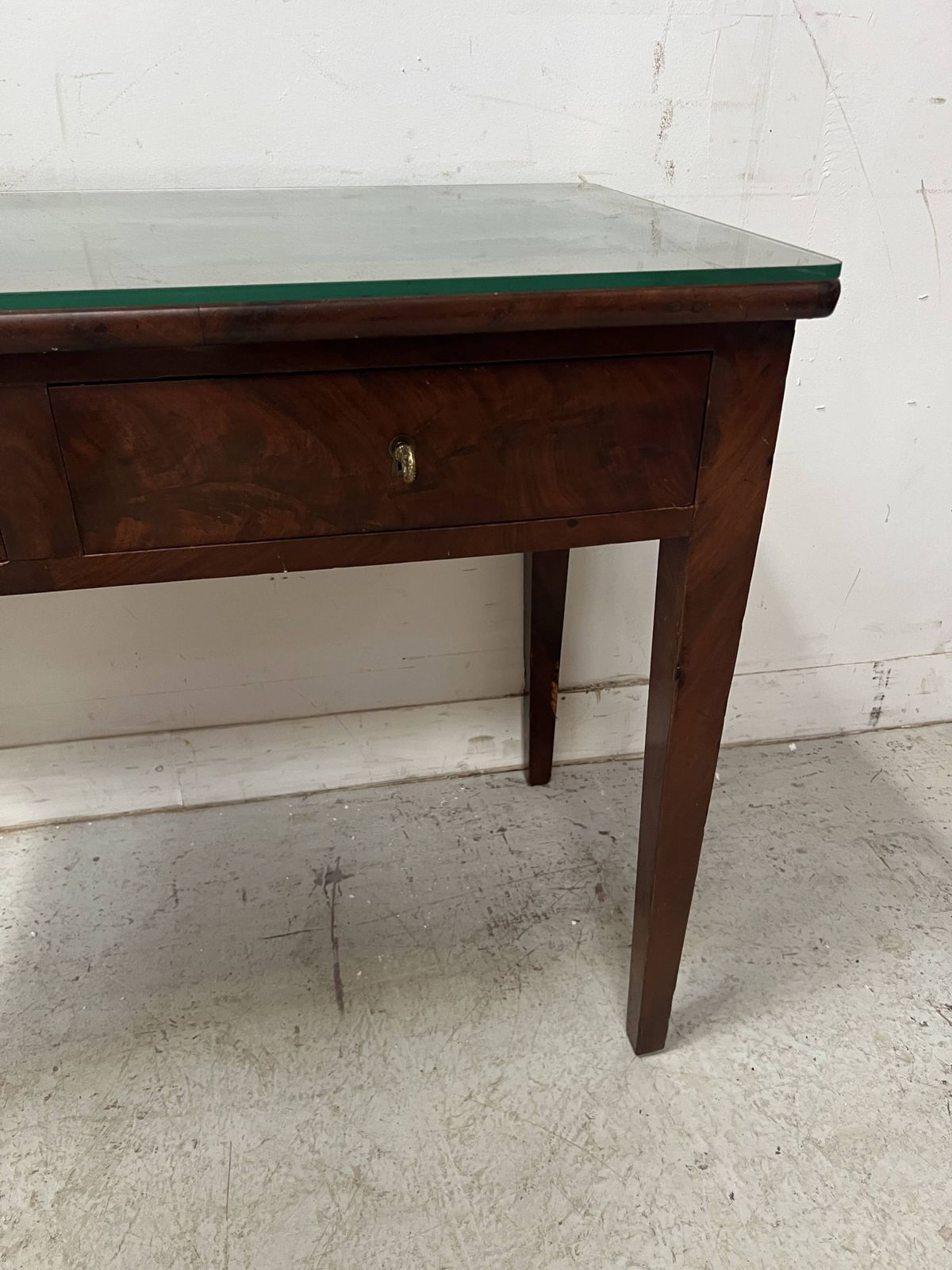 Louis XVI Style Desk In Mahogany And Veneer, 19th Century photo vintage