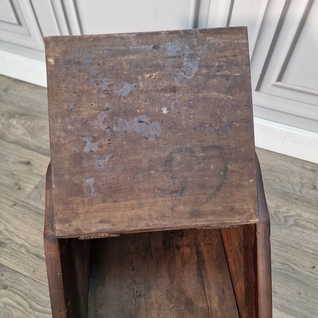 Antique Coal Scuttle   Mahogany Brass Mounted   Fireside Box Fire Log Storage photo vinterior