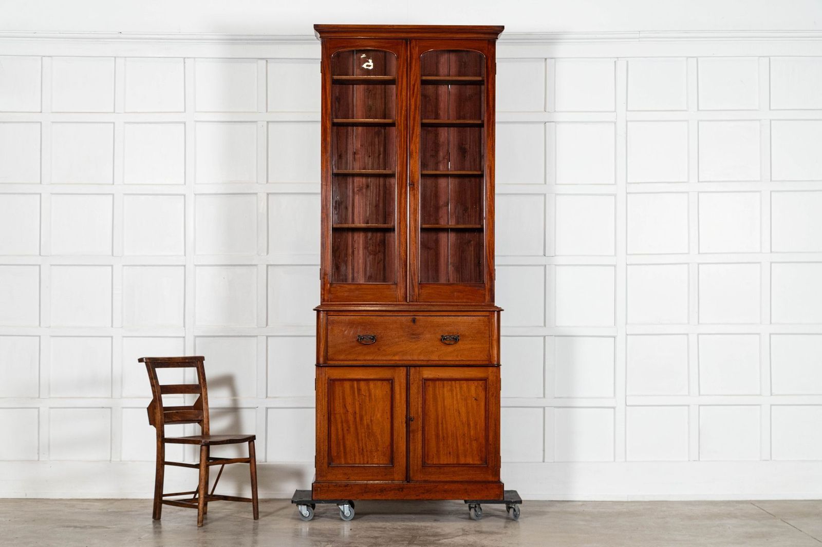 English 19thc Mahogany Bookcase Secretaire photo Furniture
