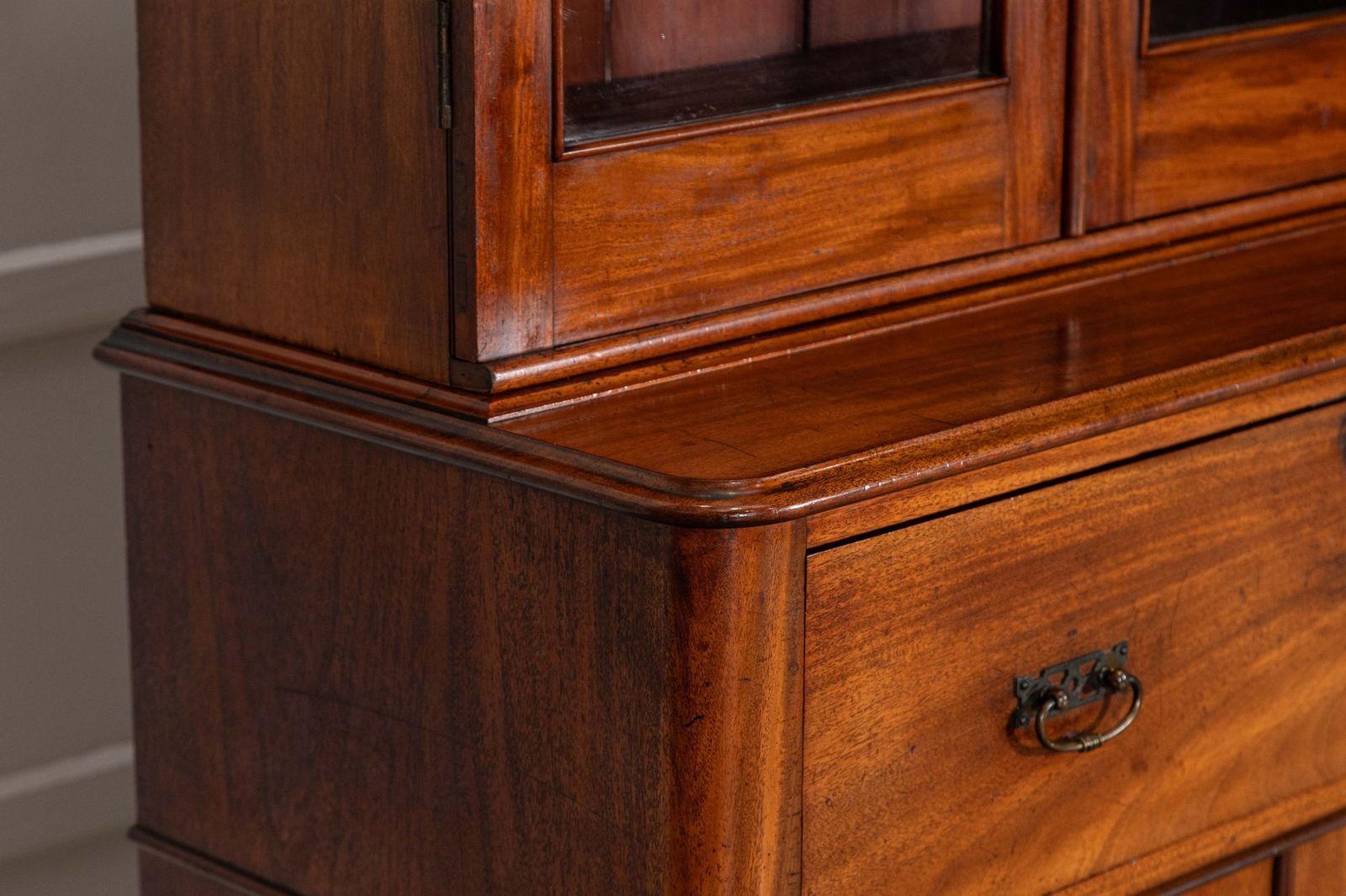 photo for sale English 19thc Mahogany Bookcase Secretaire