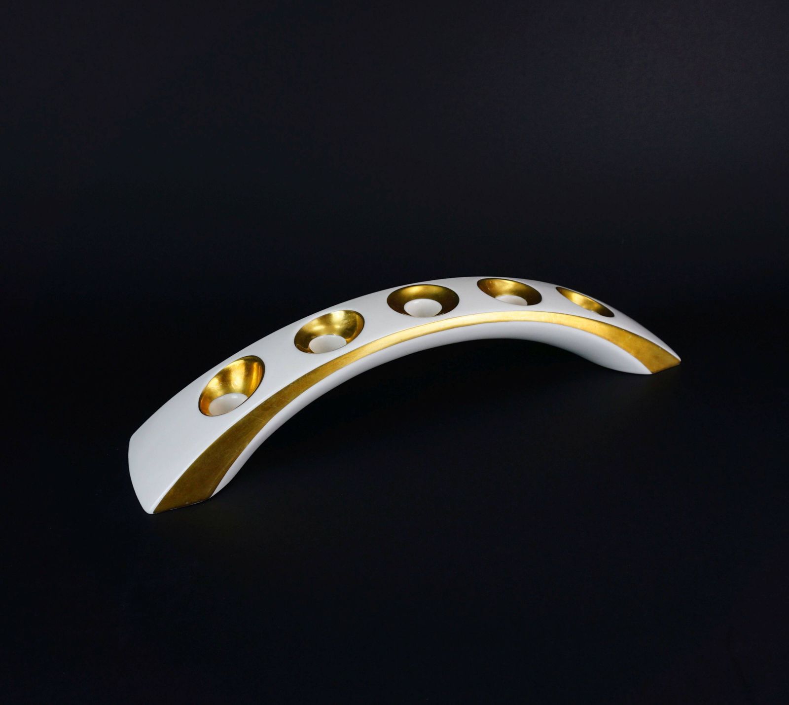 photo for sale Mid Century Modern Porcelain Candle Holder By Lindner Kueps, Bavaria, 1950s
