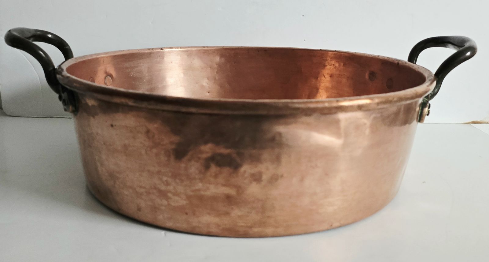 Large Antique Copper Cauldron, 19th Century. photo furniture