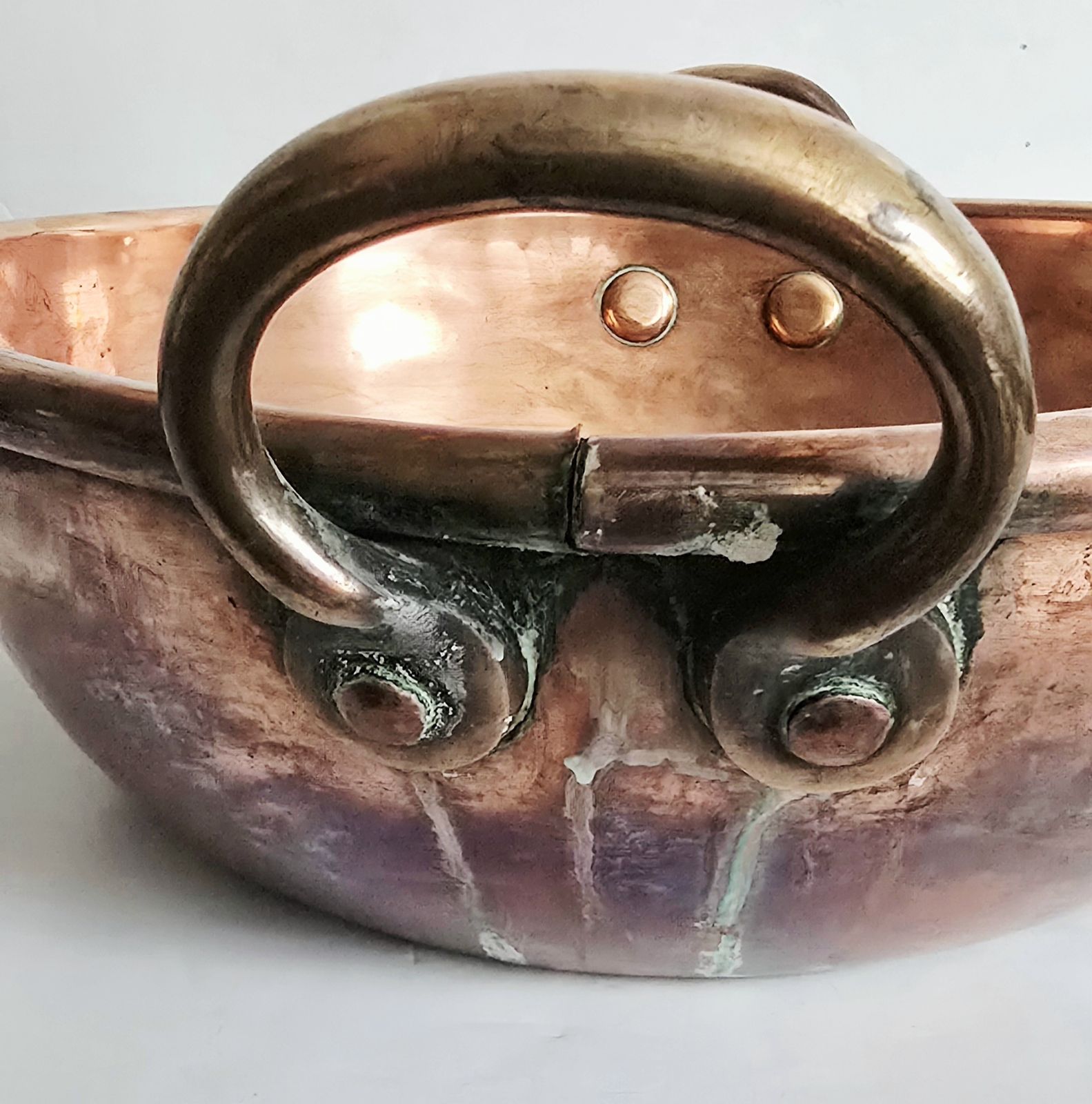 340.0 Large Antique Copper Cauldron, 19th Century. photo
