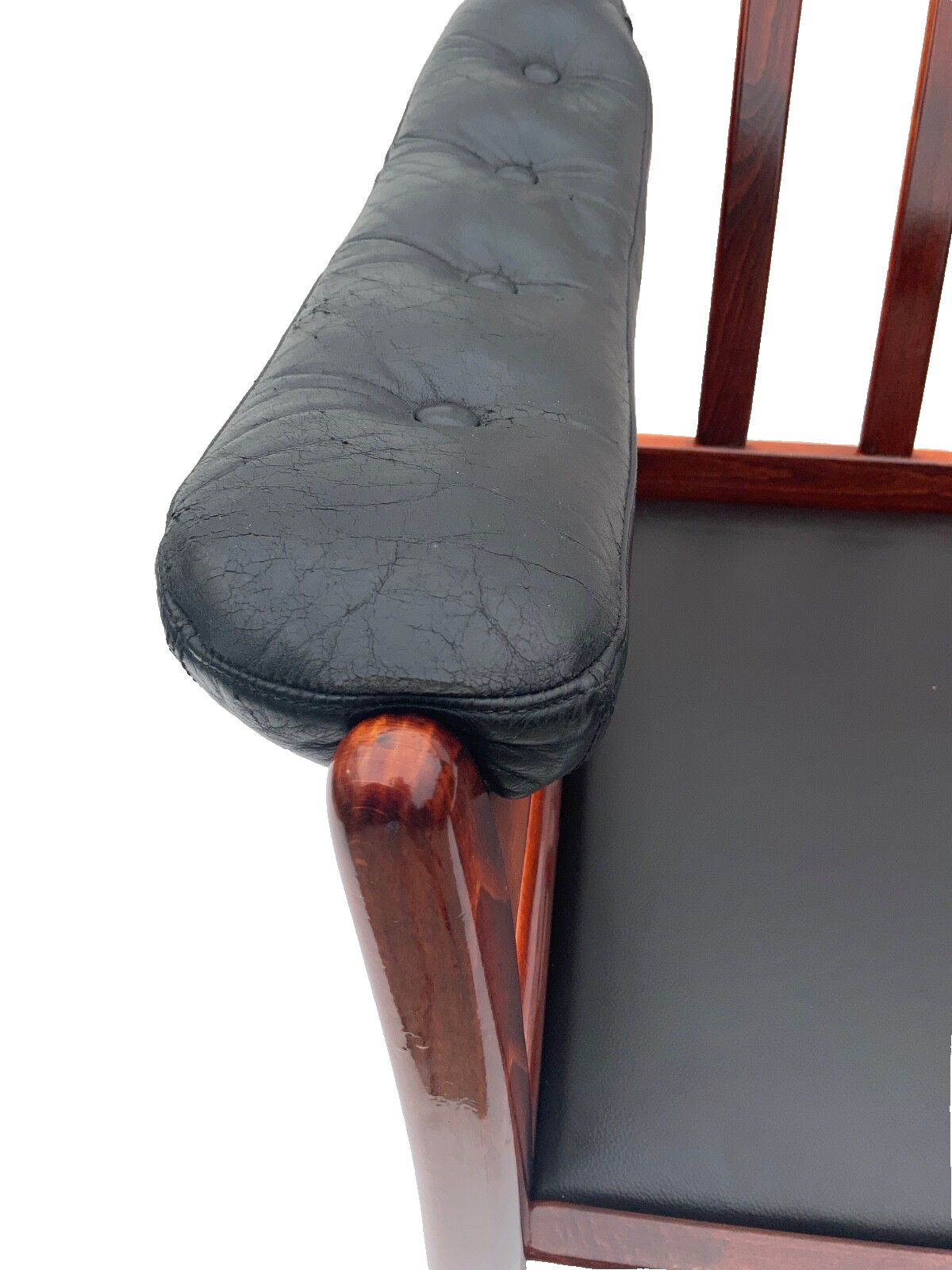 photo vinterior Vintage Black Leather Lounge Chair By Gote Mobler 1970s