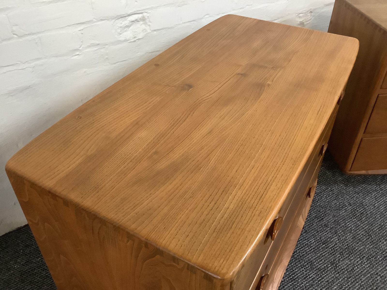 Pair Of Ercol 412 Windsor Chest Of Drawers In Natural Elm Finish. photo 1600.0
