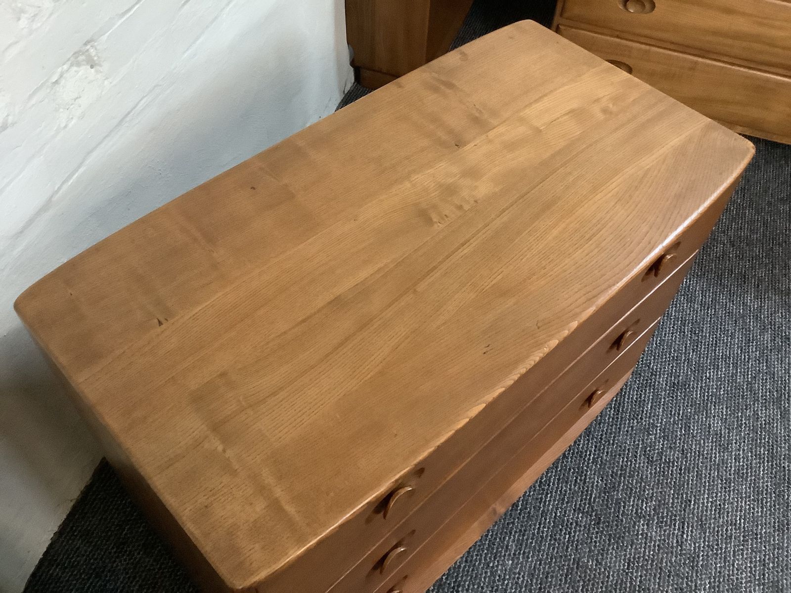 photo for sale Pair Of Ercol 412 Windsor Chest Of Drawers In Natural Elm Finish.