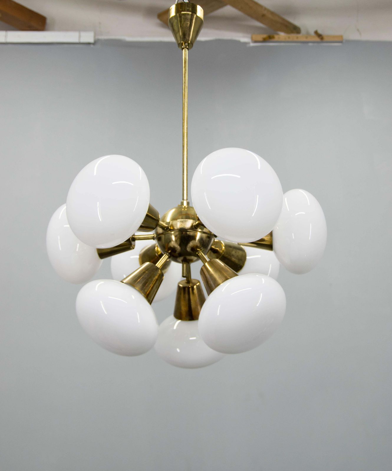 Kamenicky Senov Sputnik Chandelier, 9 Flame, 1970s, Good Condition photo furniture