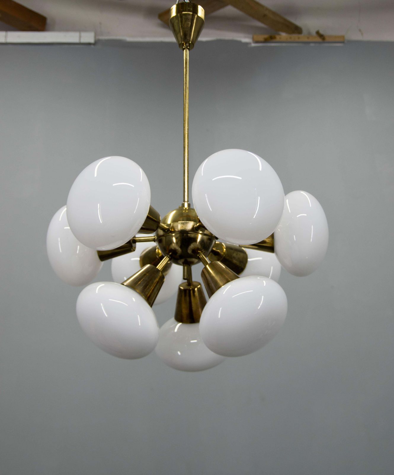 Kamenicky Senov Sputnik Chandelier, 9 Flame, 1970s, Good Condition photo Lighting
