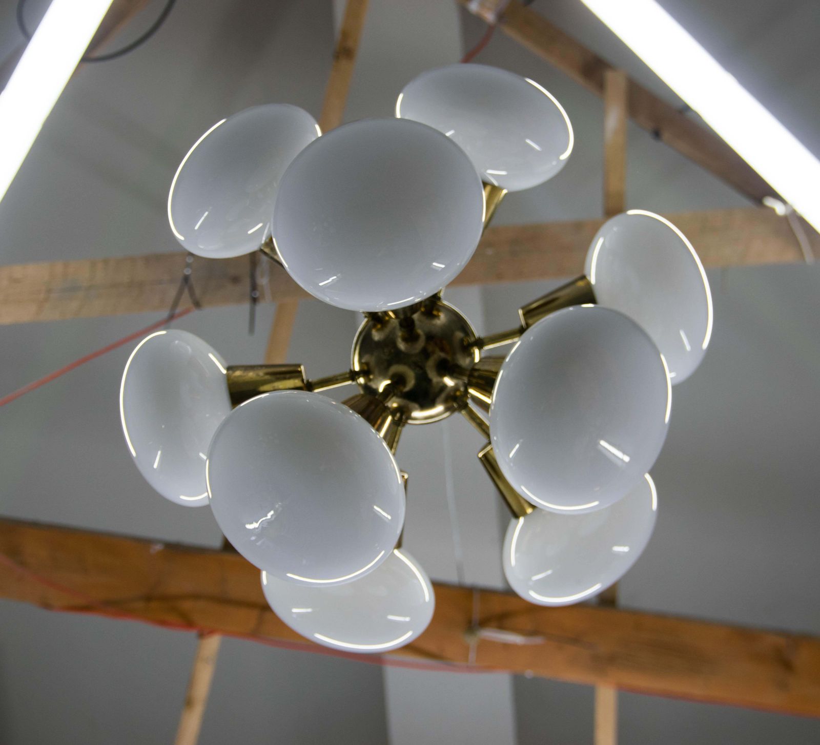 Kamenicky Senov Sputnik Chandelier, 9 Flame, 1970s, Good Condition photo vinterior