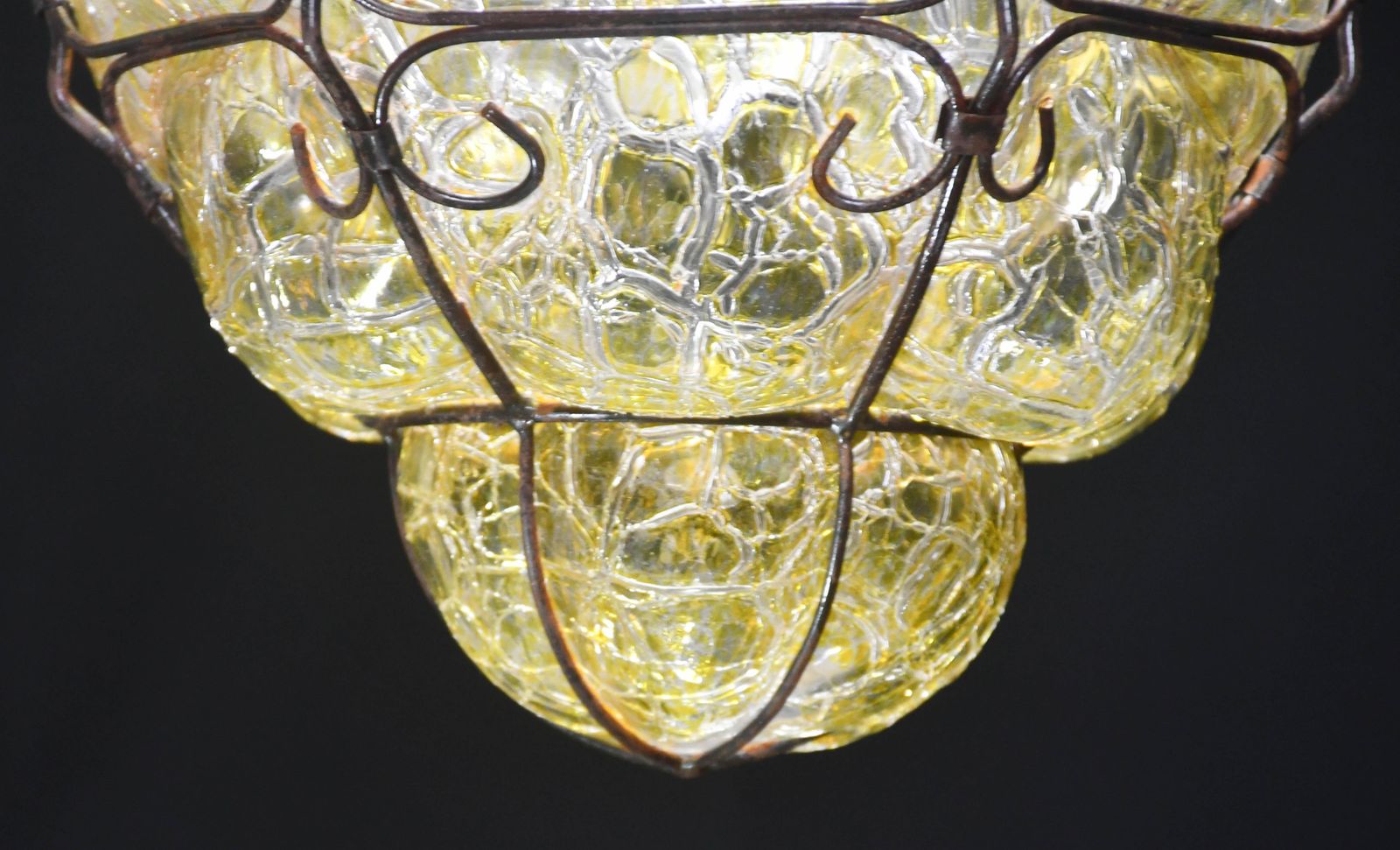 Wonderful Yellow Colour Venetian Lantern, Seguso Murano Glass, Italy, 1950s photo Lighting