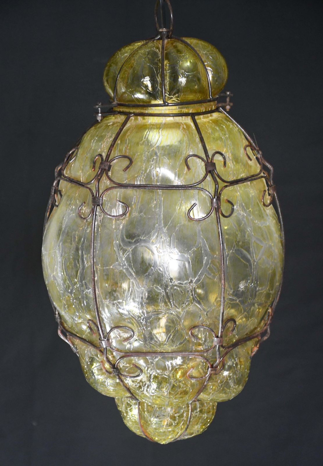 Wonderful Yellow Colour Venetian Lantern, Seguso Murano Glass, Italy, 1950s photo vinterior