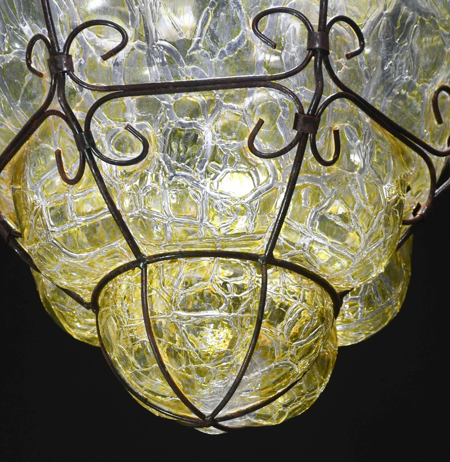 1777.0 Wonderful Yellow Colour Venetian Lantern, Seguso Murano Glass, Italy, 1950s photo