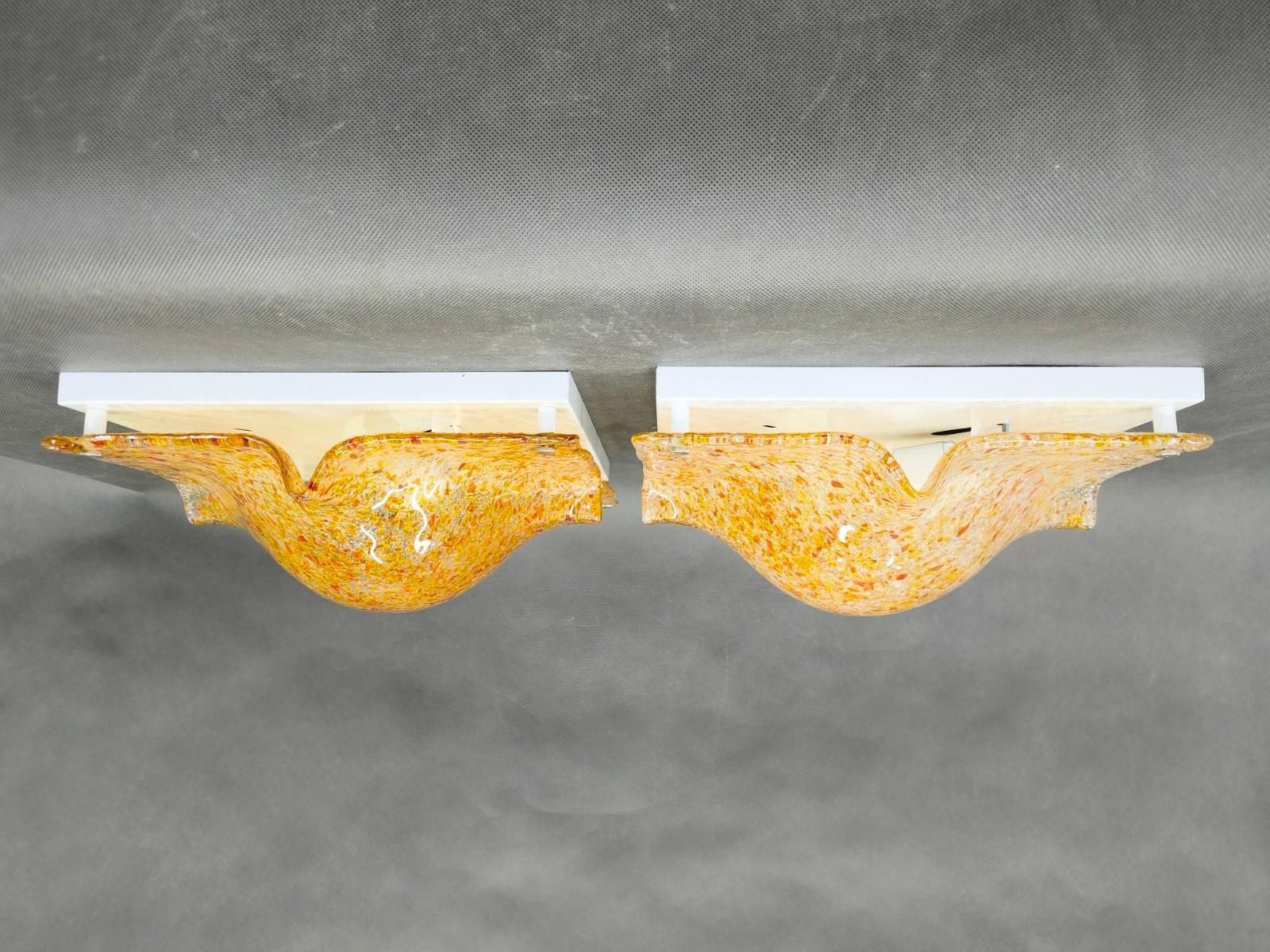 Pair Of Murano Glass Wall Lights By Toni Zuccheri For Mazzega, 1970s photo Lighting