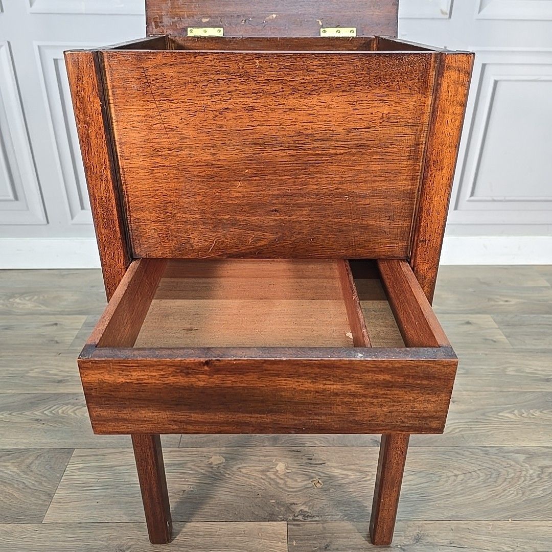 140.0 Antique Sewing Cabinet Mahogany Pot Cupboard Bedside Table Storage Box Wooden photo