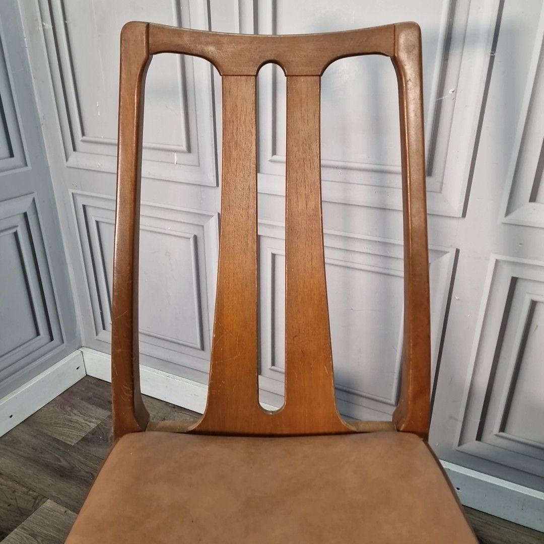 Vintage Nathan Dining Chairs Pair Teak Mid Century Wooden Desk Seats Retro photo vintage