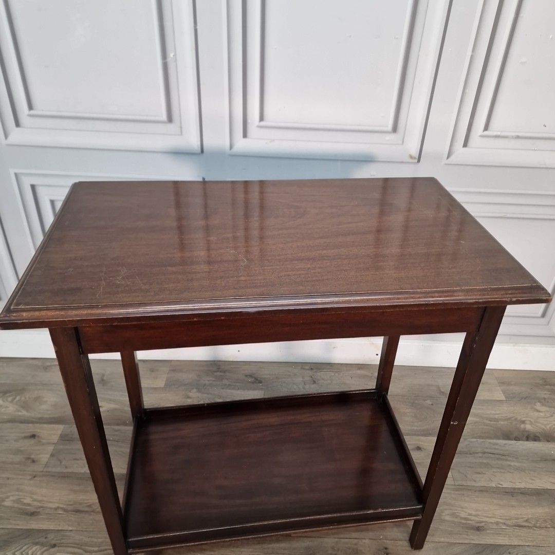 Vintage Hall Console Table Mahogany Two Tier Occasional Lamp Solid Wood photo Furniture