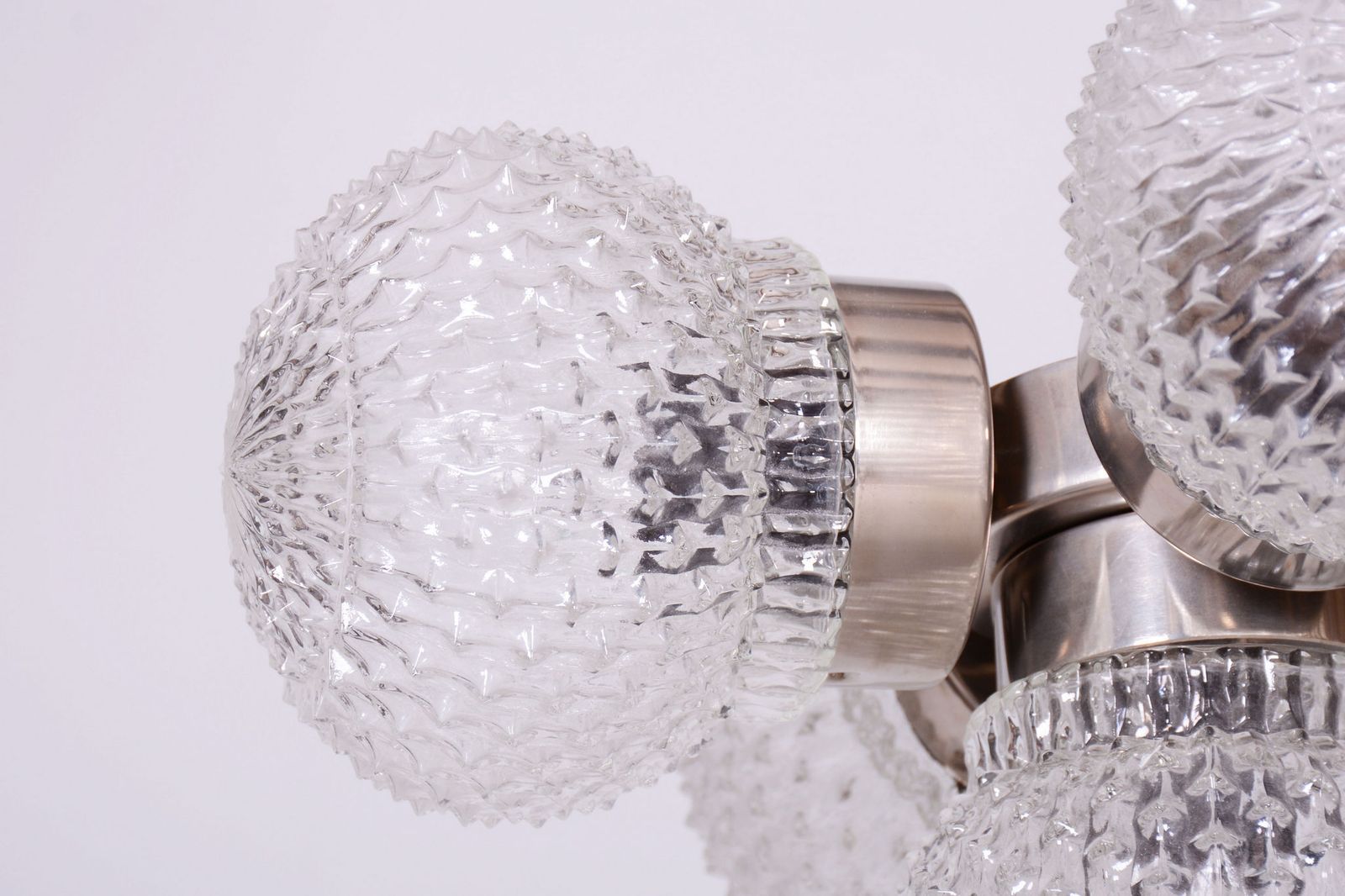 Restored Mid Century Chandelier, By Kamenický šenov, Brass, Glass, Czech, 1960s photo vinterior