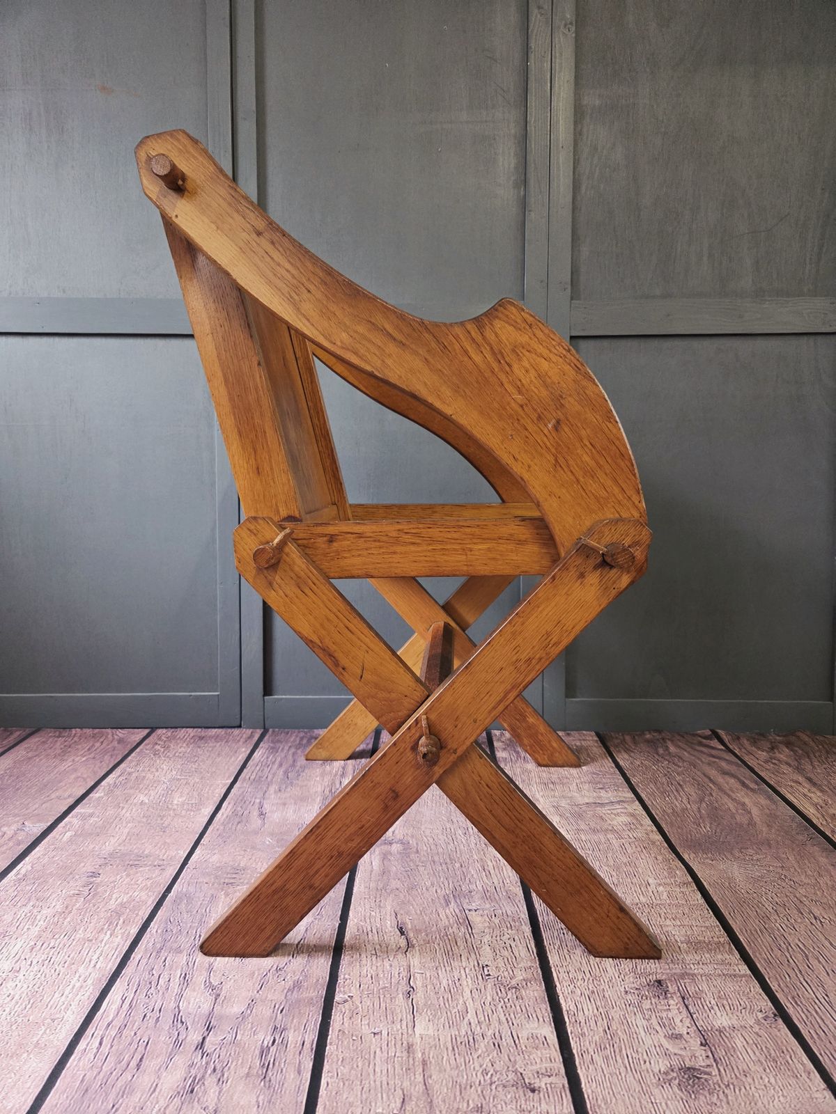 Early 20th Century Oak Glastonbury Chair | Arts & Crafts photo 385.0