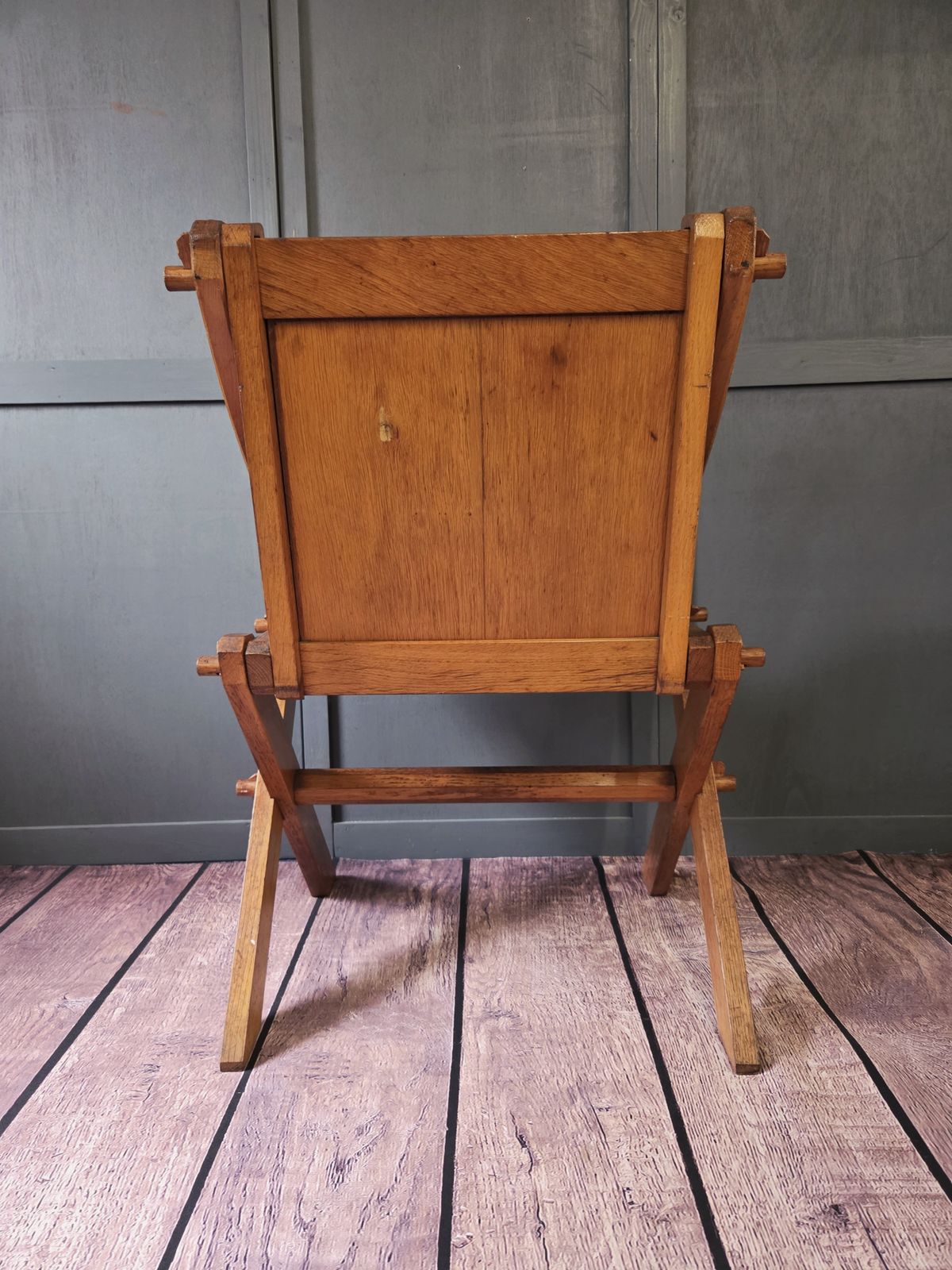 Early 20th Century Oak Glastonbury Chair | Arts & Crafts photo vintage