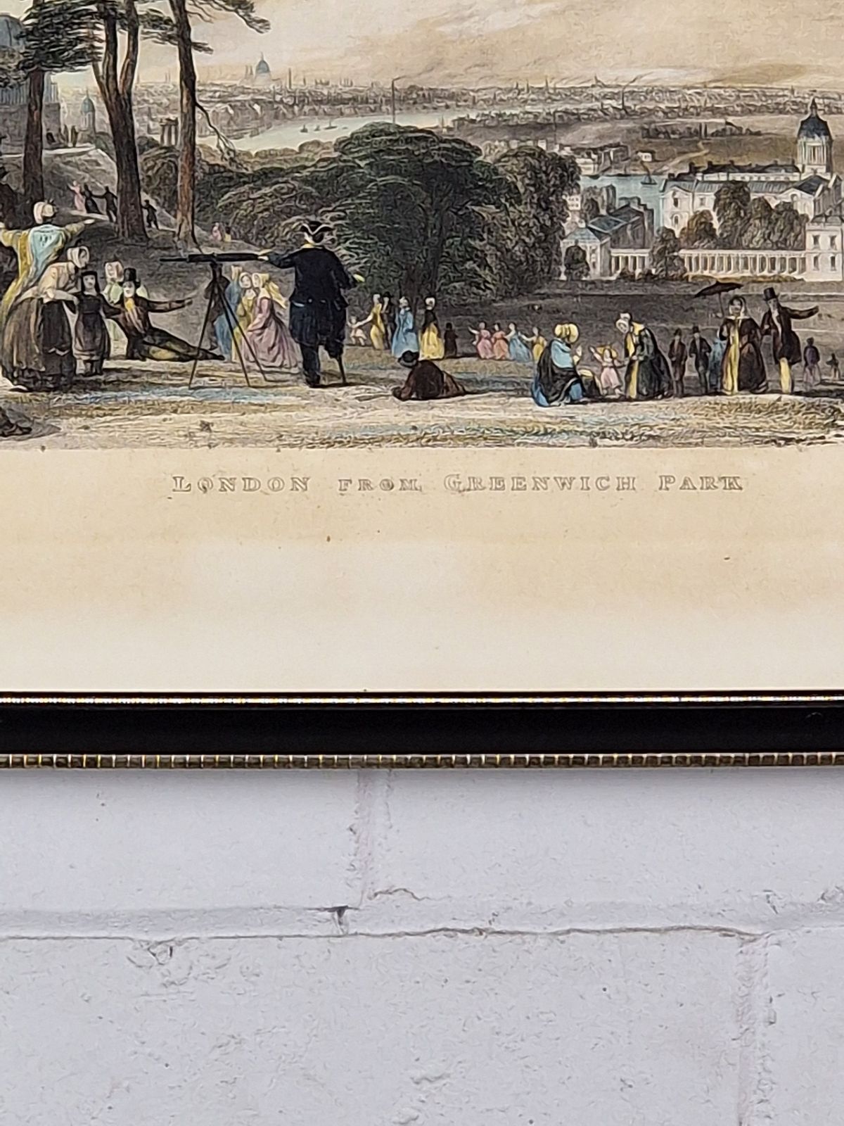 London From Greenwich Park By T.A Prior   19th Century Hand Coloured Etching photo Art