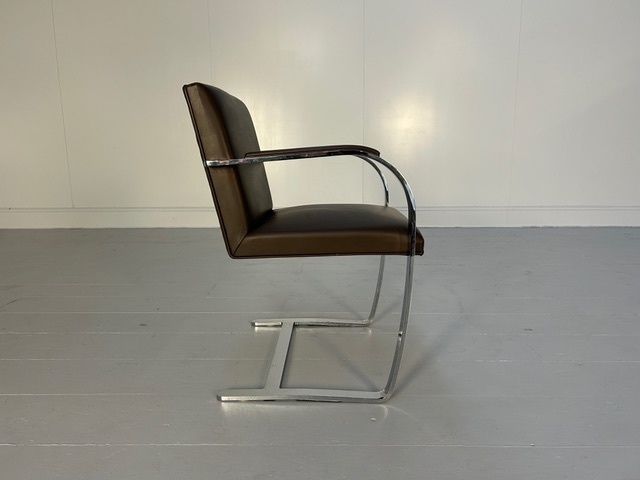 Pair Of Knoll Studio "Brno" Flat Bar Armchairs In Brown Leather photo vintage