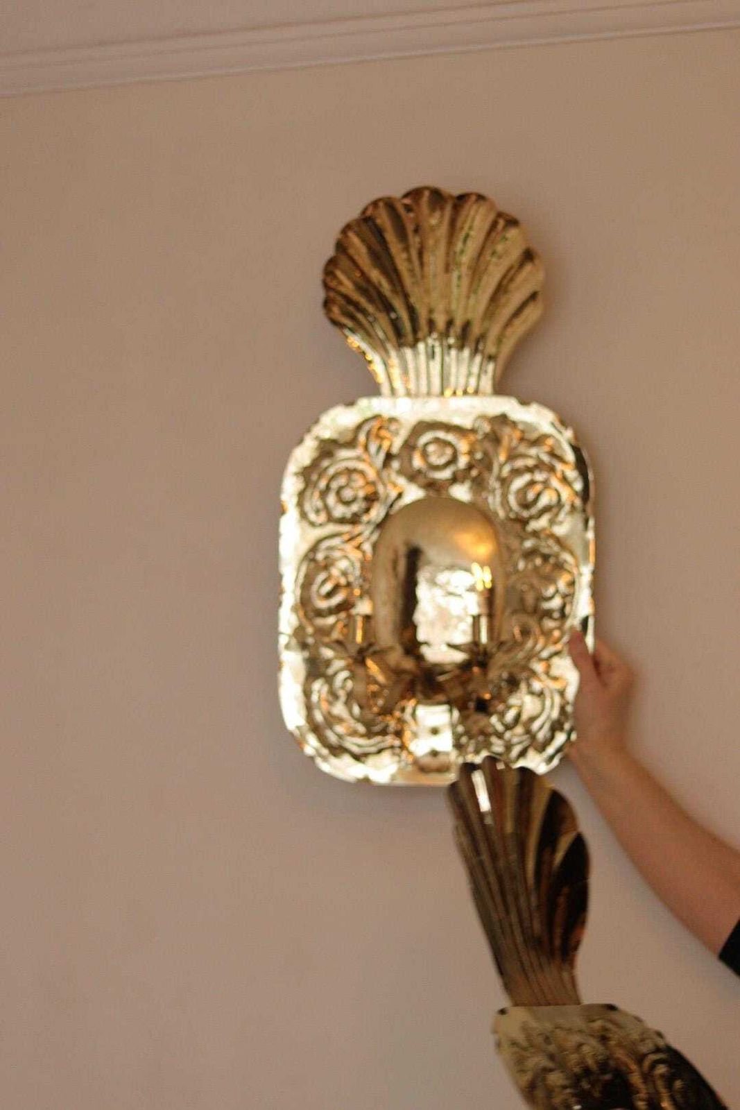 Large Mid Century Swedish Brass Sconces photo Home Decor