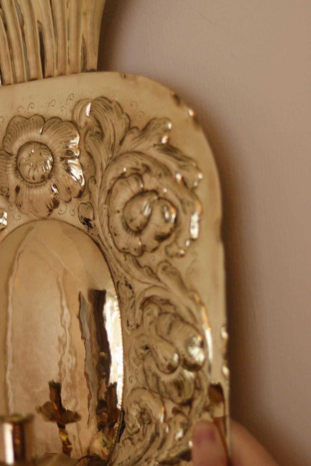 Large Mid Century Swedish Brass Sconces photo buy