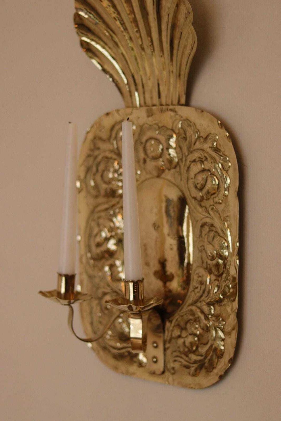 photo buy Large Mid Century Swedish Brass Sconces