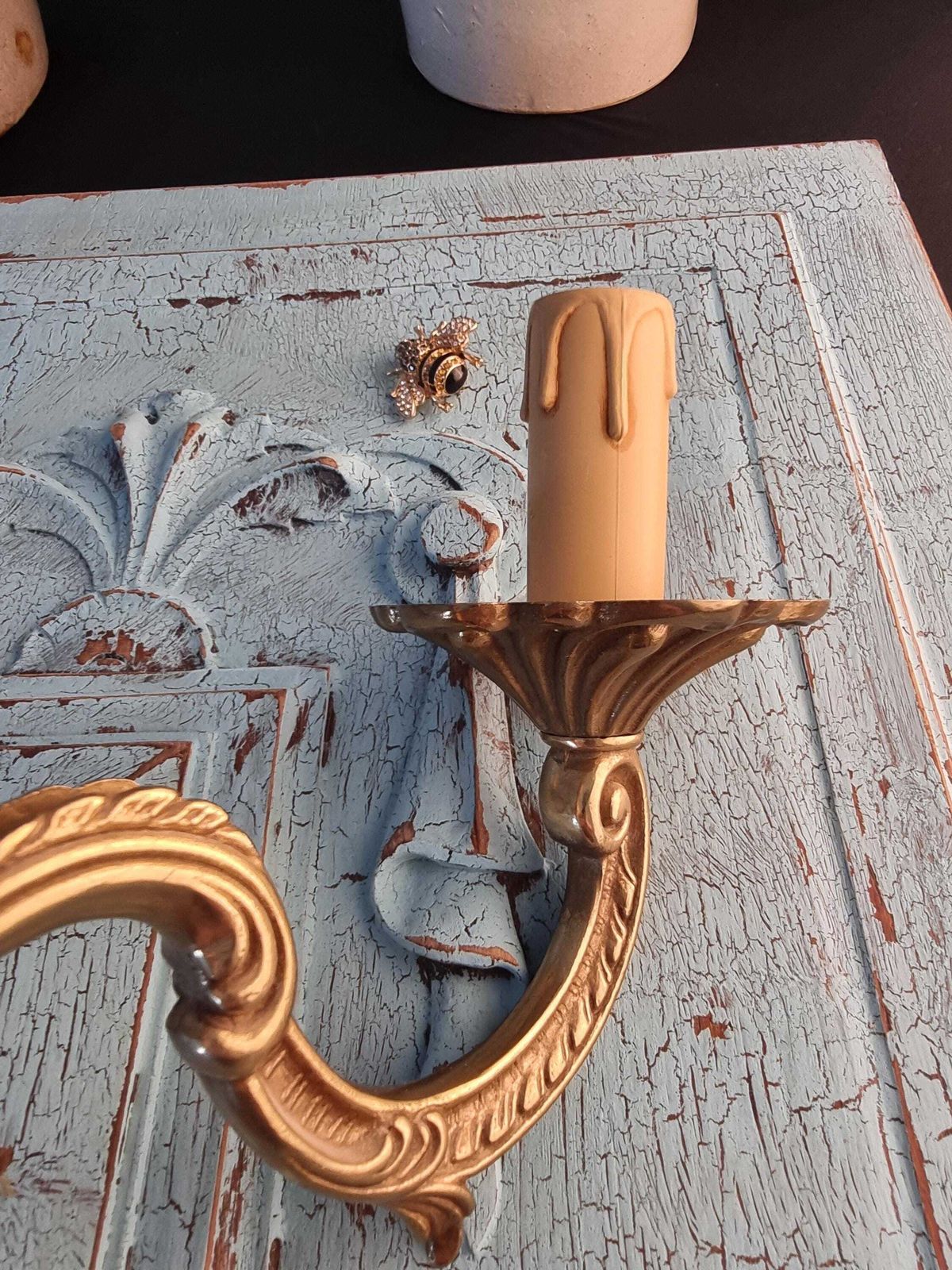 photo buy Solid Bronze Wall Light Sconces   Vintage French Bronze Wall Candle Sconces   Electric Wall Lighting   Chateau Decor