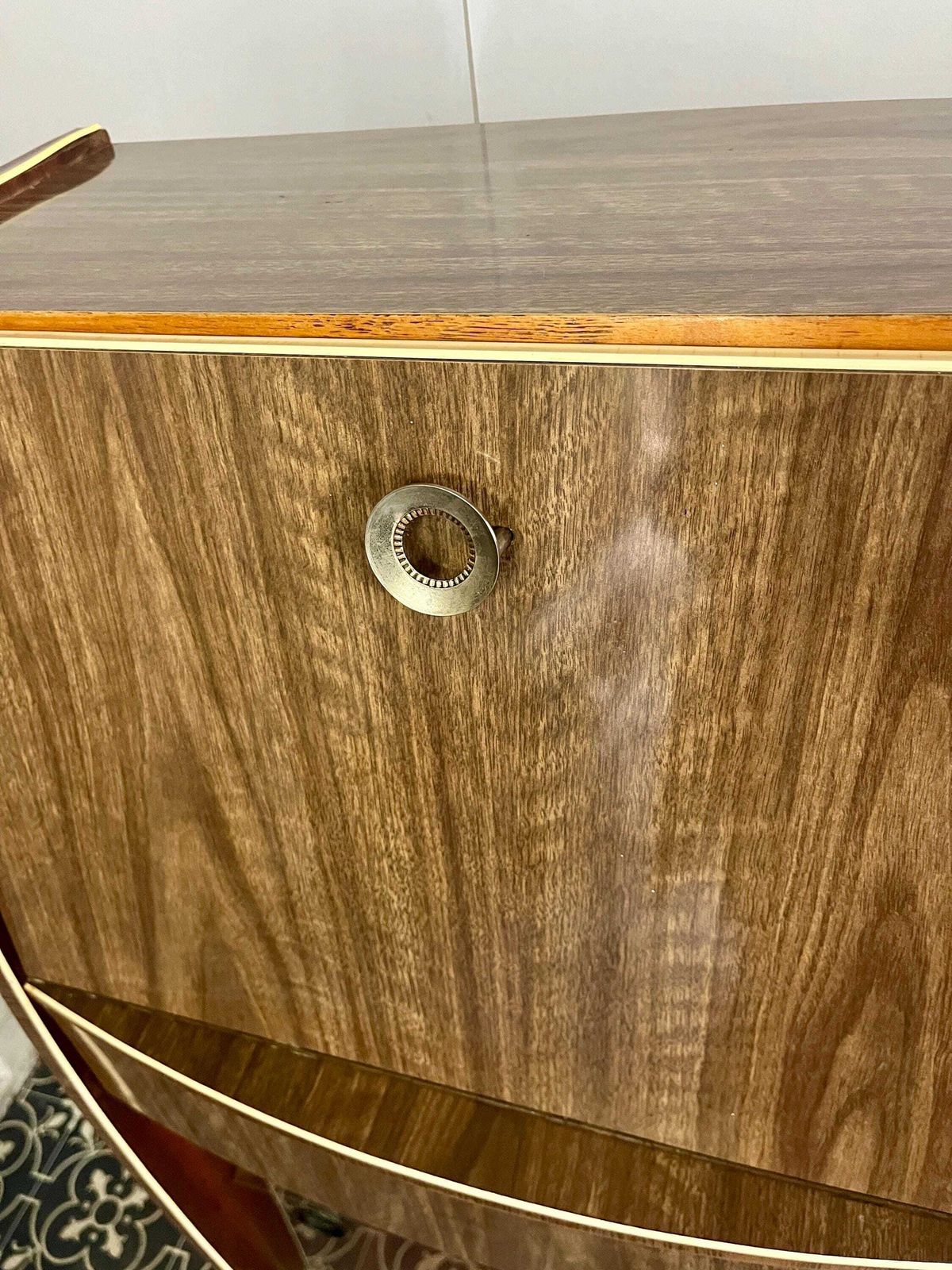 Furniture Retro 1960’s Mid Century Writing Desk And Vintage Cocktail Drinks Cabinet photo