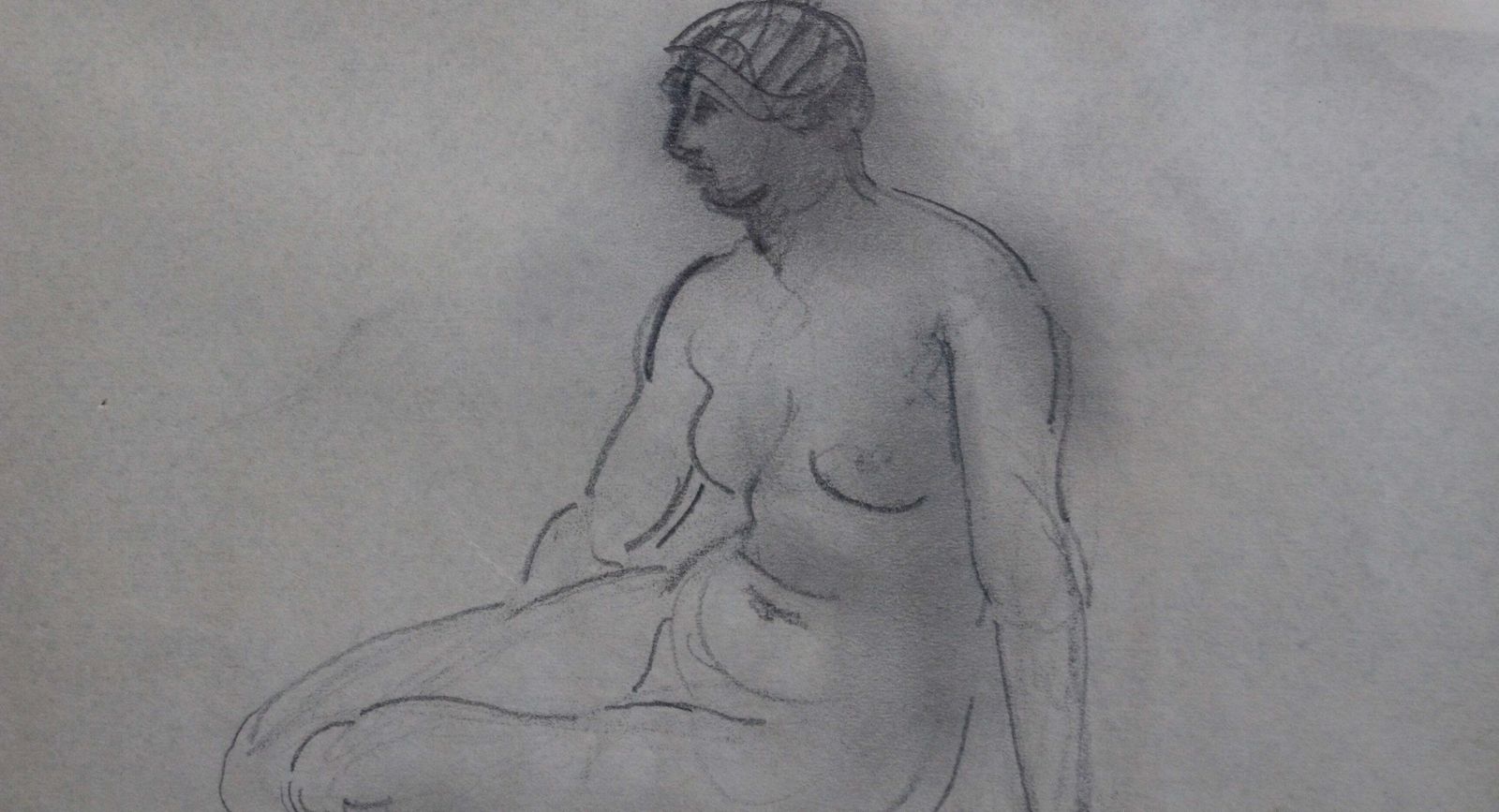 'Sketch Portrait Of Seated Nude' By Guillaume Dulac (Circa 1920s) photo buy
