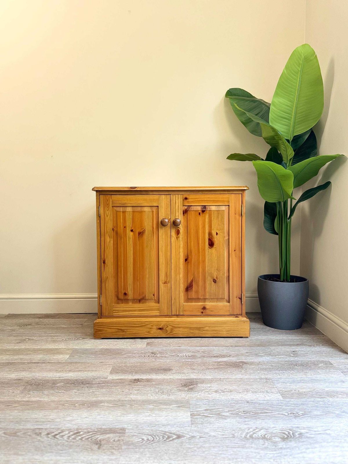 Farmhouse Pine Wooden Cabinet Record Games Cupboard photo for sale