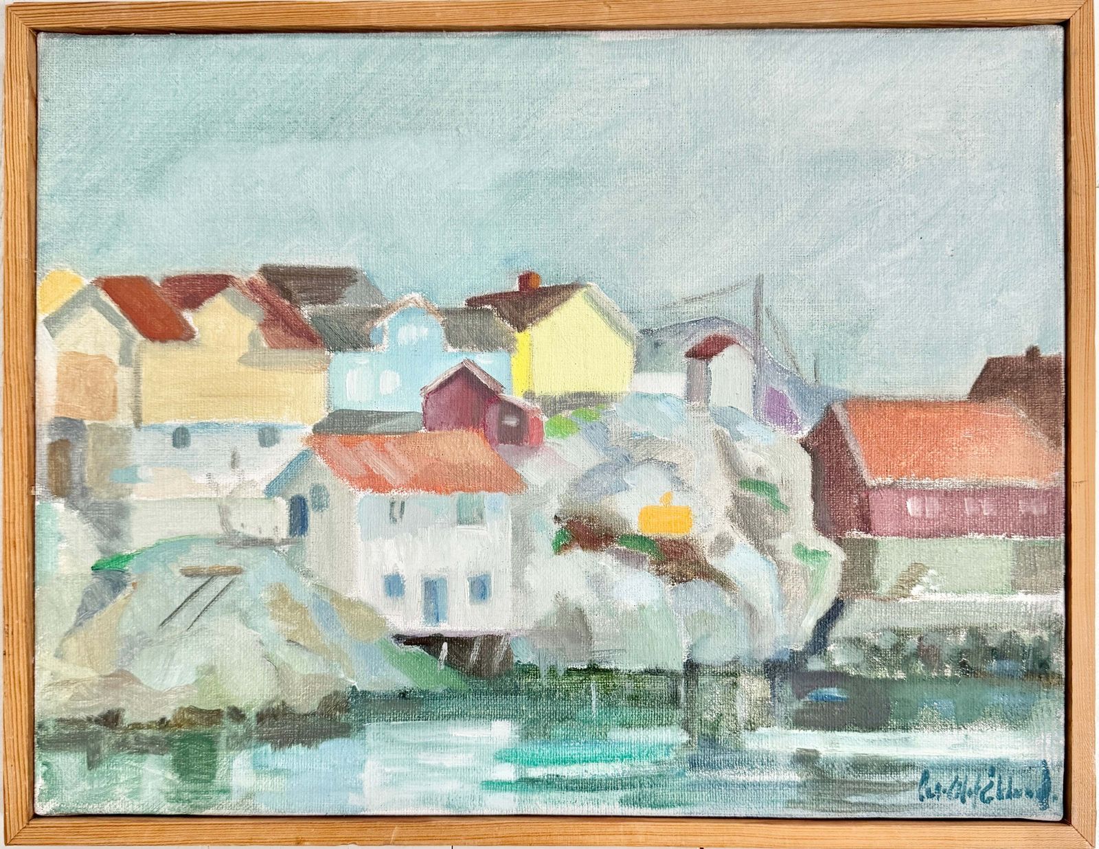 Bohuslän Morning. Vintage Swedish Oil Painting By Per Olof Eklund.