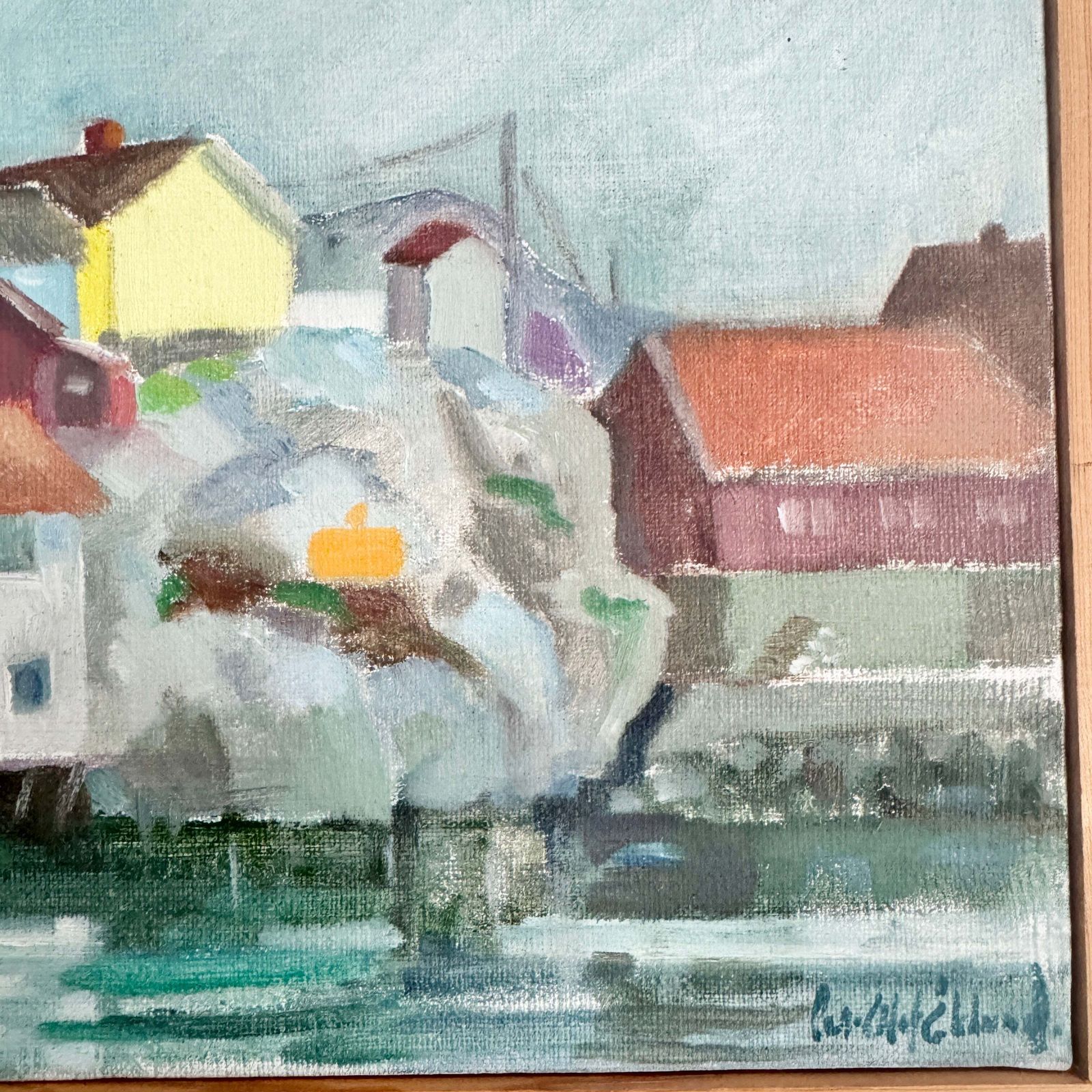 Bohuslän Morning. Vintage Swedish Oil Painting By Per Olof Eklund. photo for sale