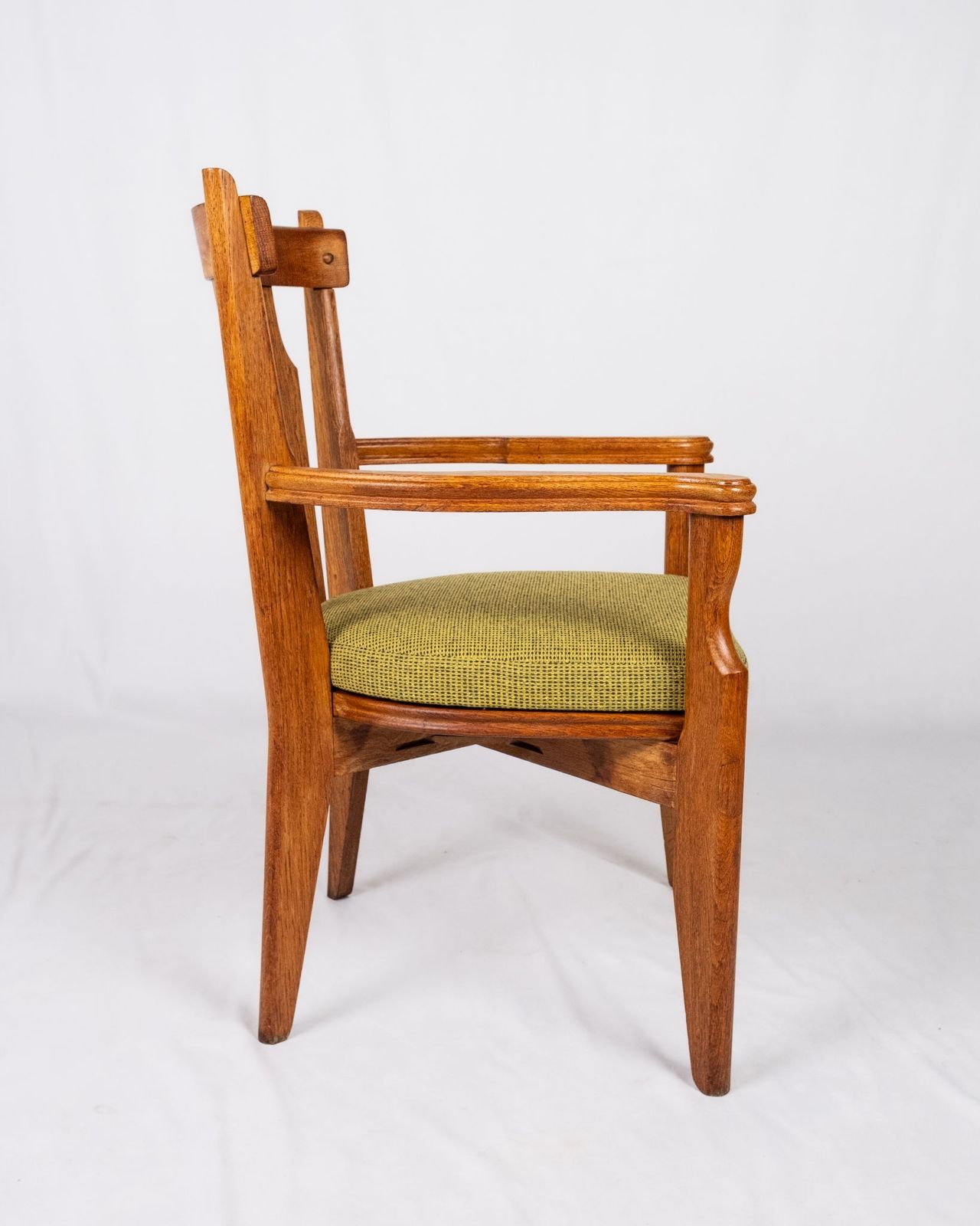 Set Of Oak And Wool Chairs By Guillerme And Chambron For Votre Maison, France, 1950s photo vinterior