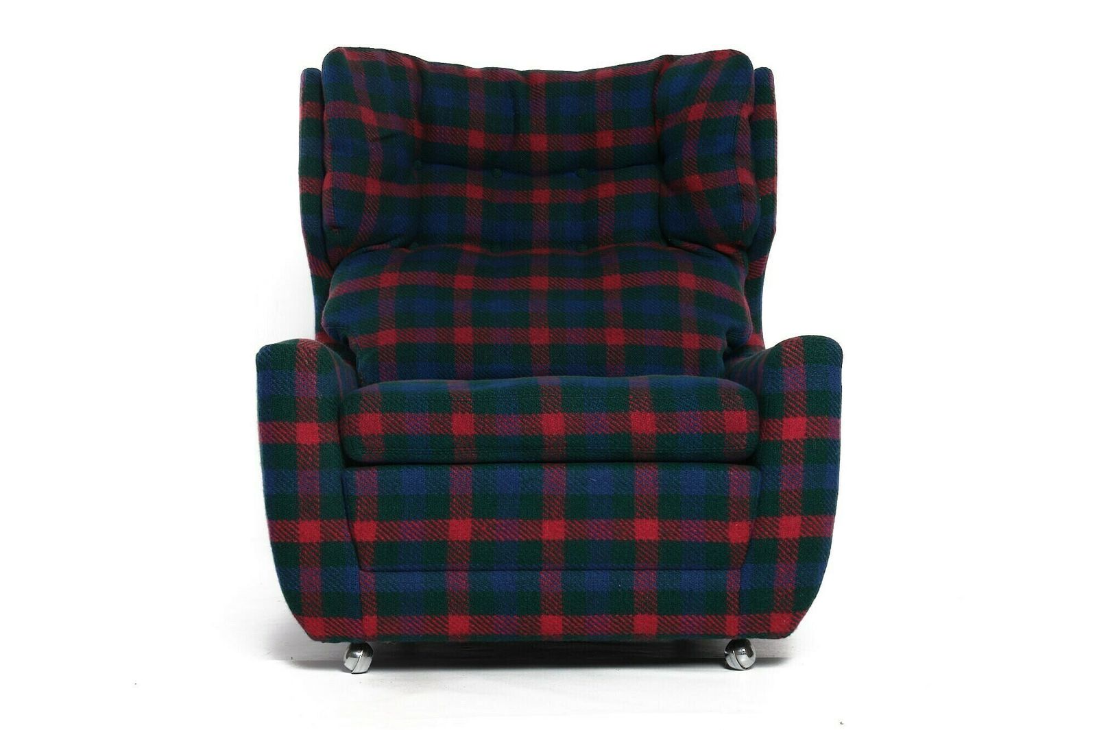 2 Armchairs By Carl Straub With Original Cover, 1960s Vintage, Wool Quilt photo for sale