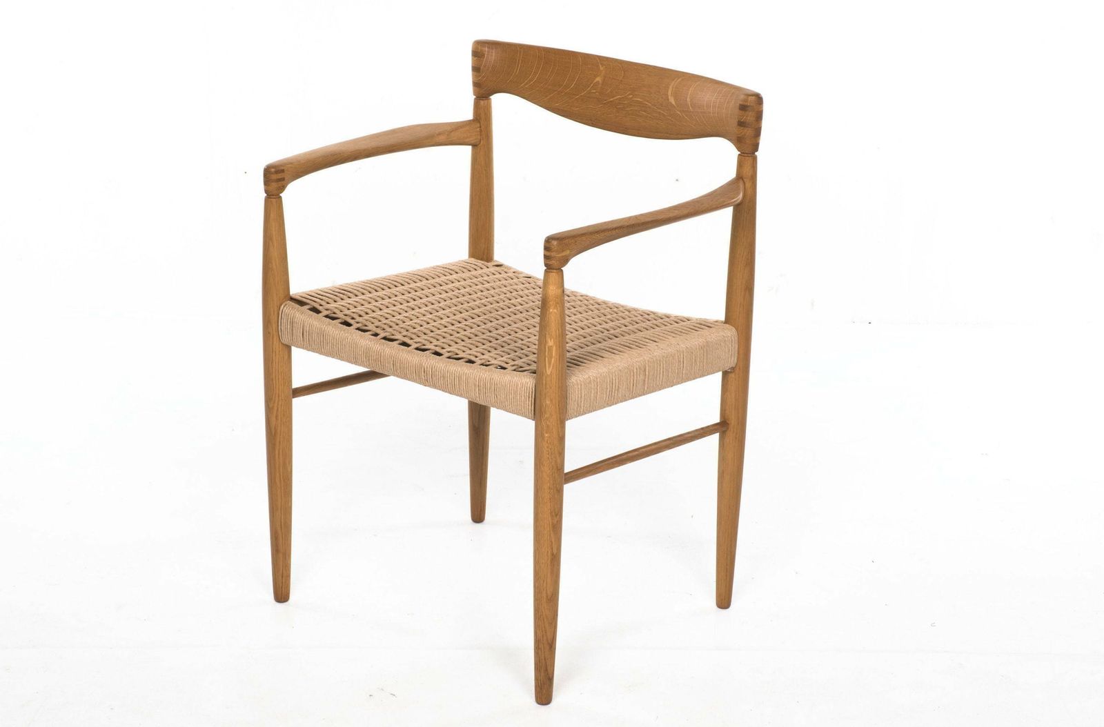 Armchair By Henry W. Klein, Bramin, Oak, With New Paper Cord photo furniture
