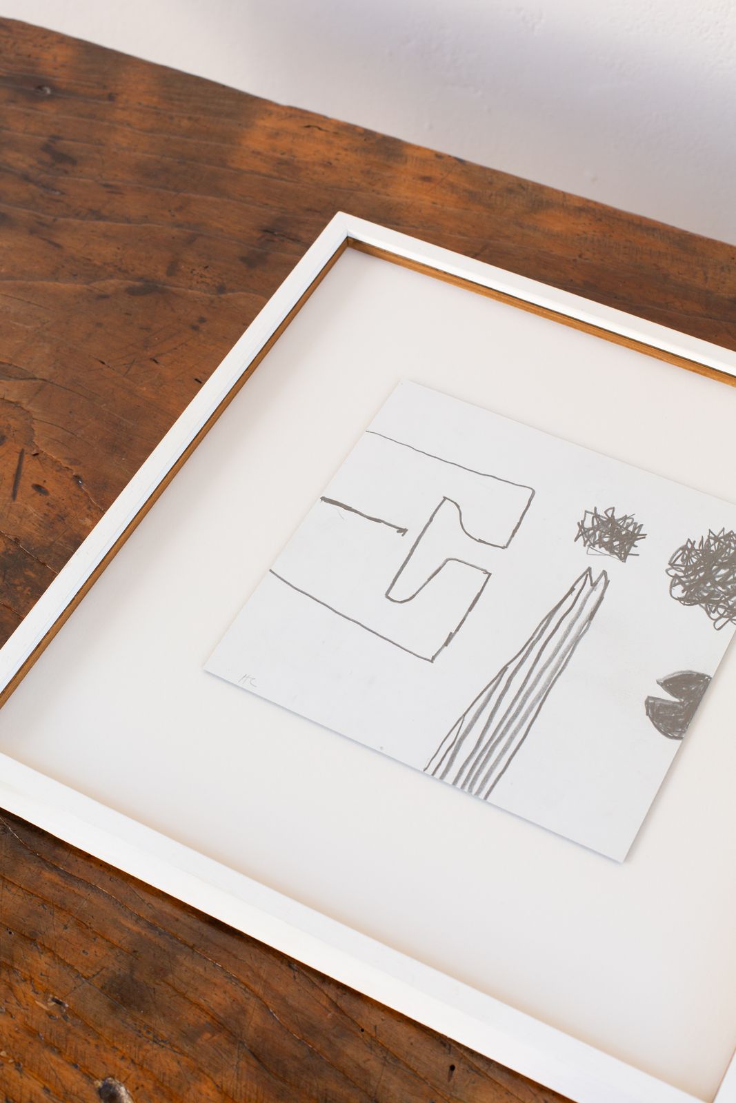 Abstract In Pencil On Paper By Henry Cliffe, Signed C1970 photo vinterior