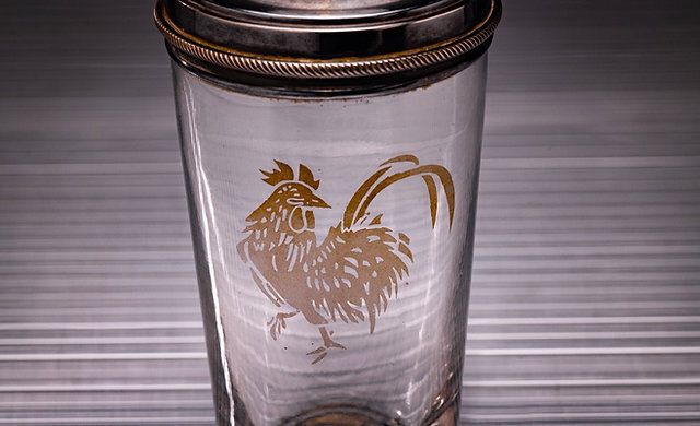 James Dixon & Sons Art Deco Style Silver Plated & Etched Glass Cocktail Shaker photo vintage