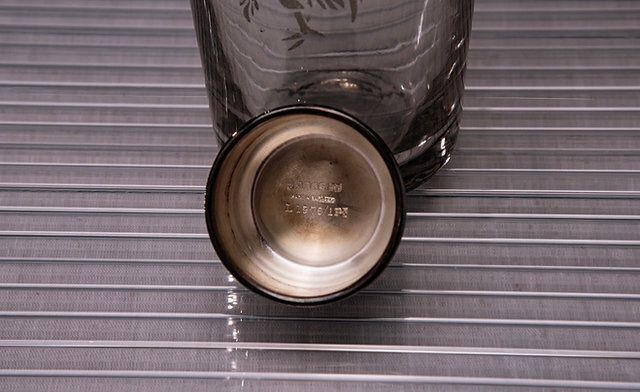 photo furniture James Dixon & Sons Art Deco Style Silver Plated & Etched Glass Cocktail Shaker