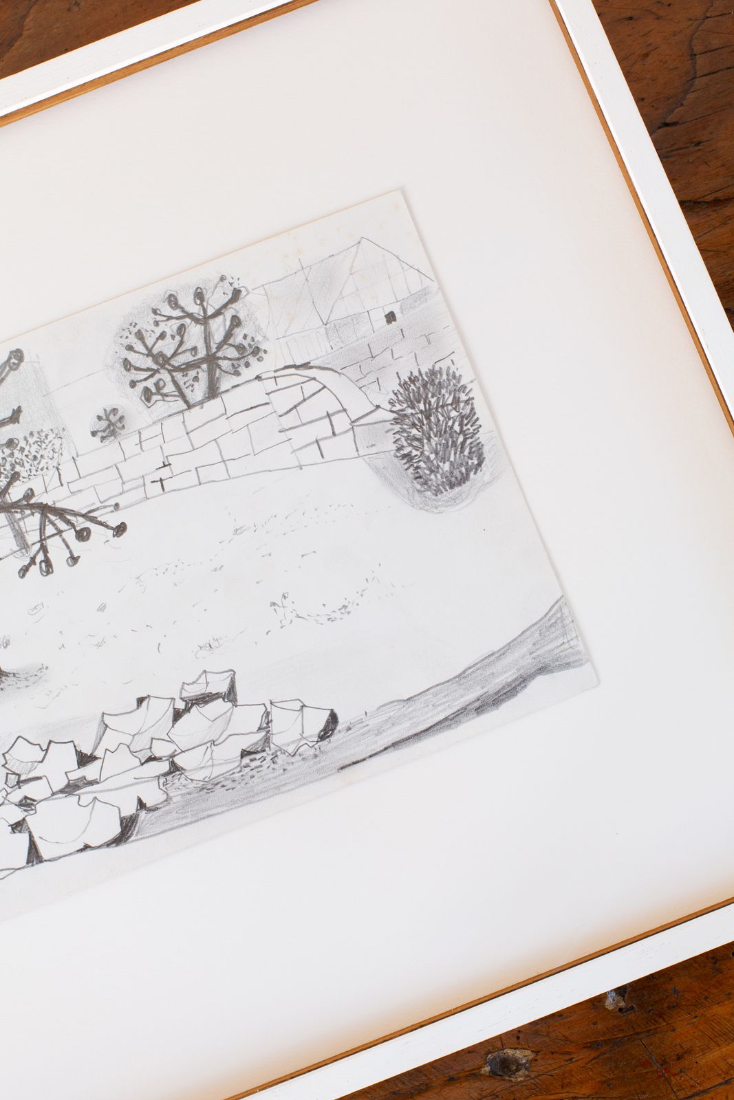 Landscape In Pencil On Paper By Henry Cliffe, Signed And Dated 1979 photo vinterior