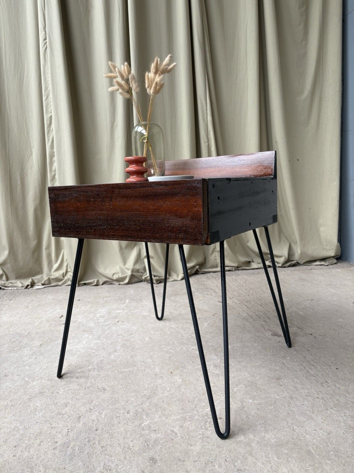 Vtg Mid Century Stag C Range Bedside Drawers Side Table Scandi R1108 photo Furniture