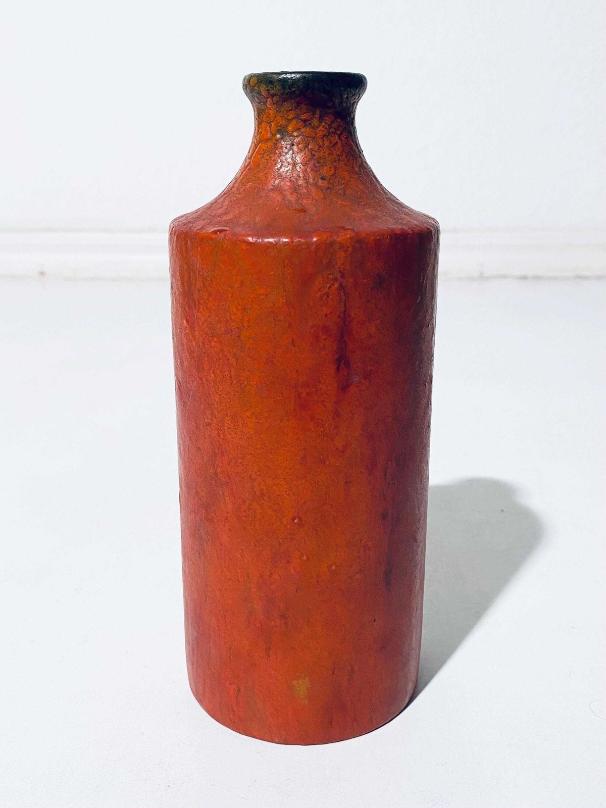 Ruscha Red Ceramic Cylinder Vase Model 811 / Wgp Fat Lava Vintage Deco 70s photo vinterior