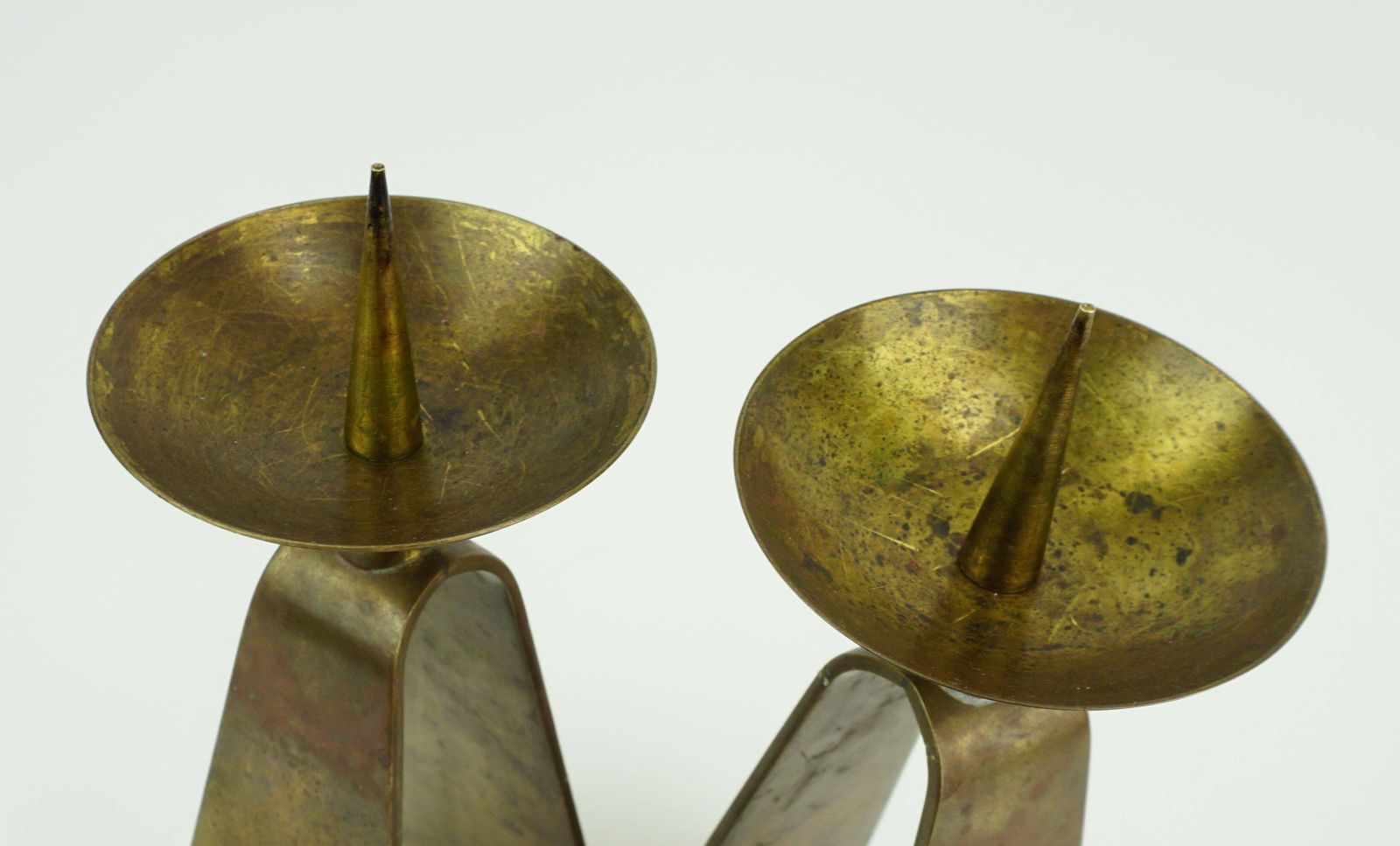 Pair Of Mid Century Modern Style Brass Candlesticks From The 1950s/60s photo Home Decor