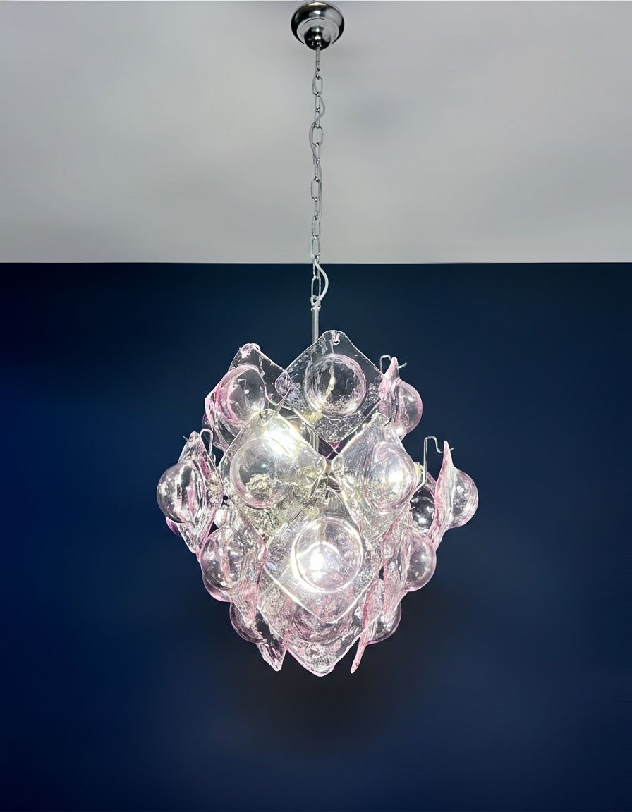 750.0 Vintage Italian Murano Chandelier   24 Glasses   "Bubbles" Model photo