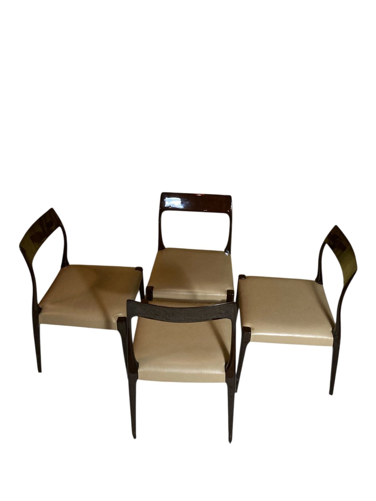 Set Of Four Mid Century Style Laskasa Karen Laquered Dining Chairs photo furniture