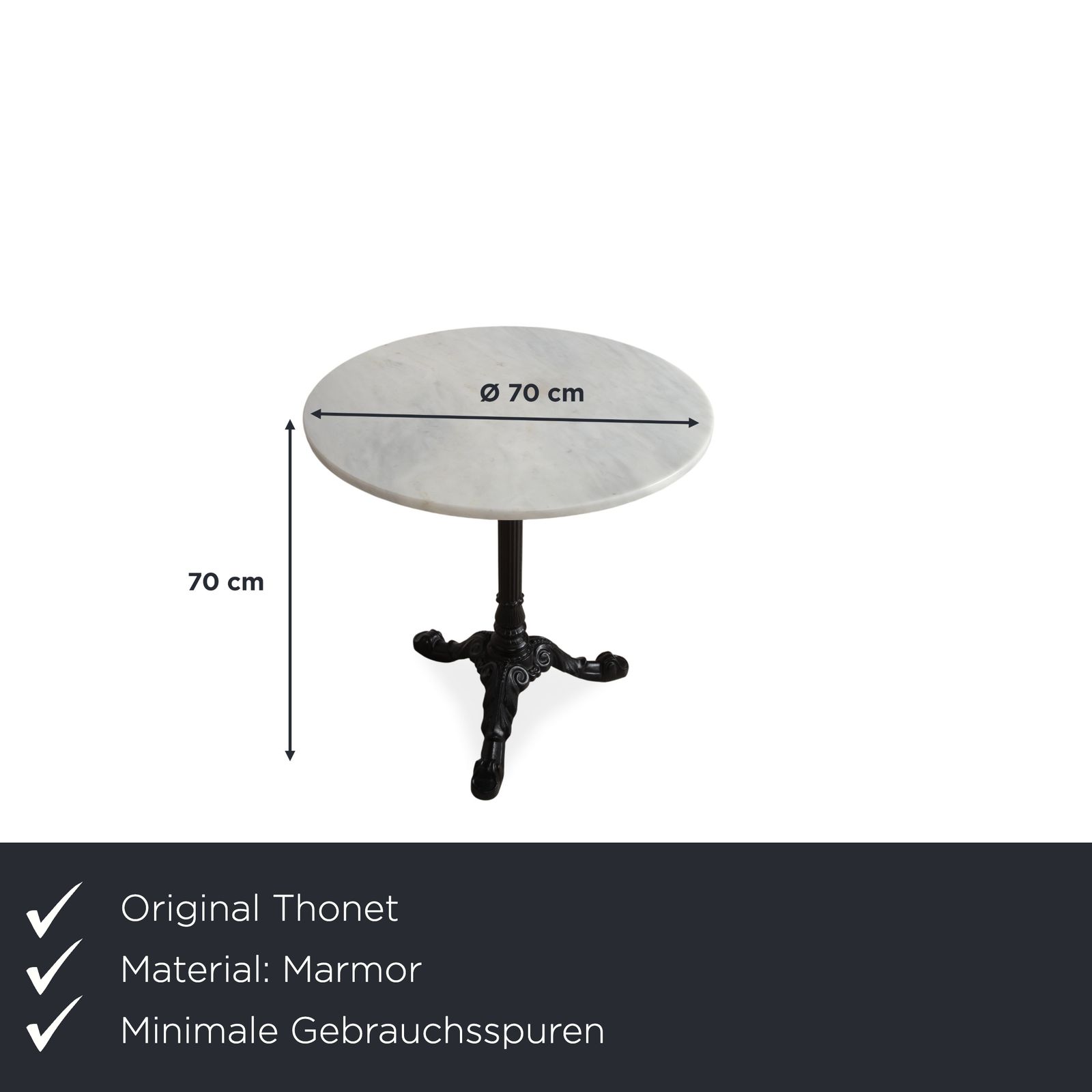 Thonet Marble Cast Iron Coffee Table Black White Grey Art Nouveau photo furniture