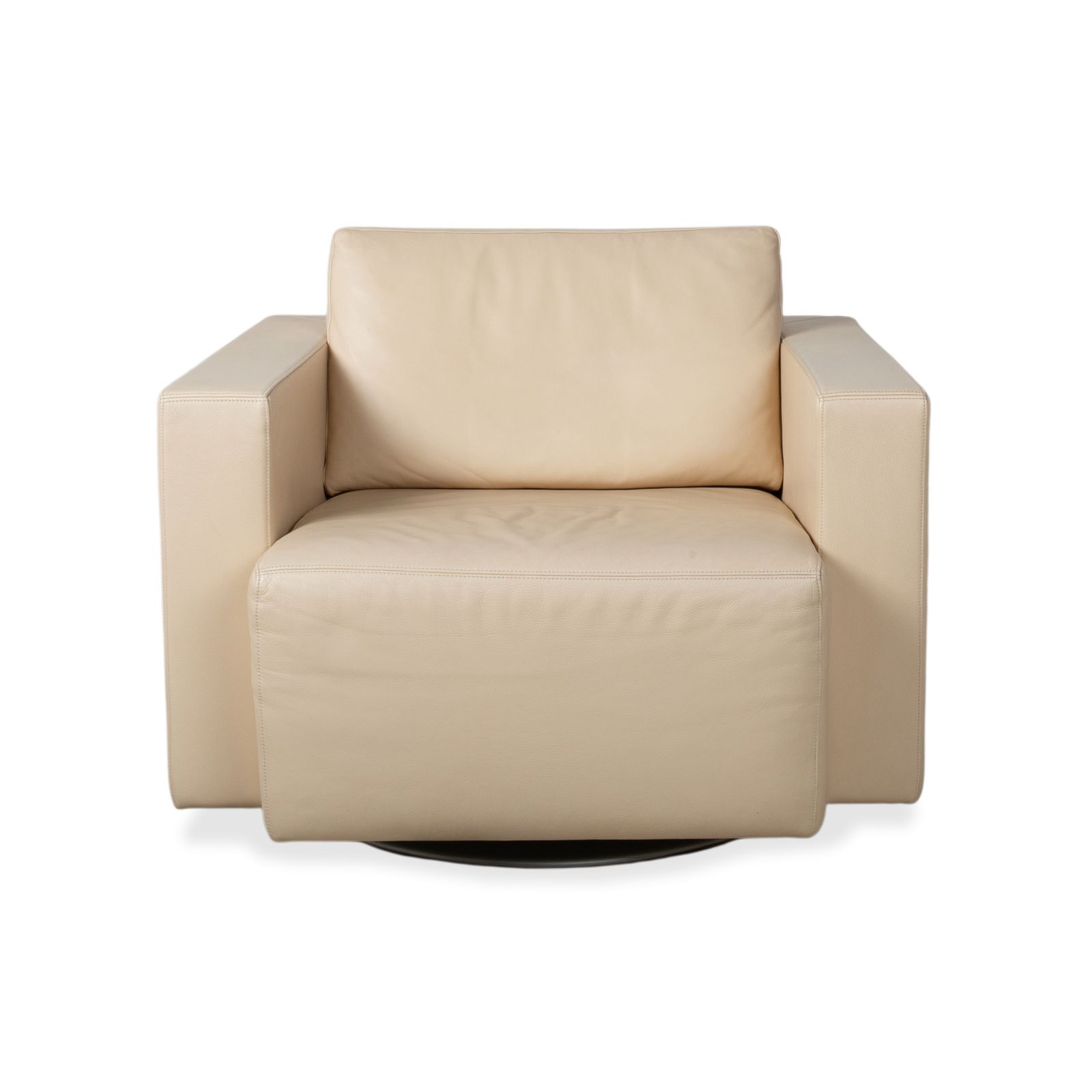photo for sale Fauteuil Walter Knoll Nelson en cuir crème beige